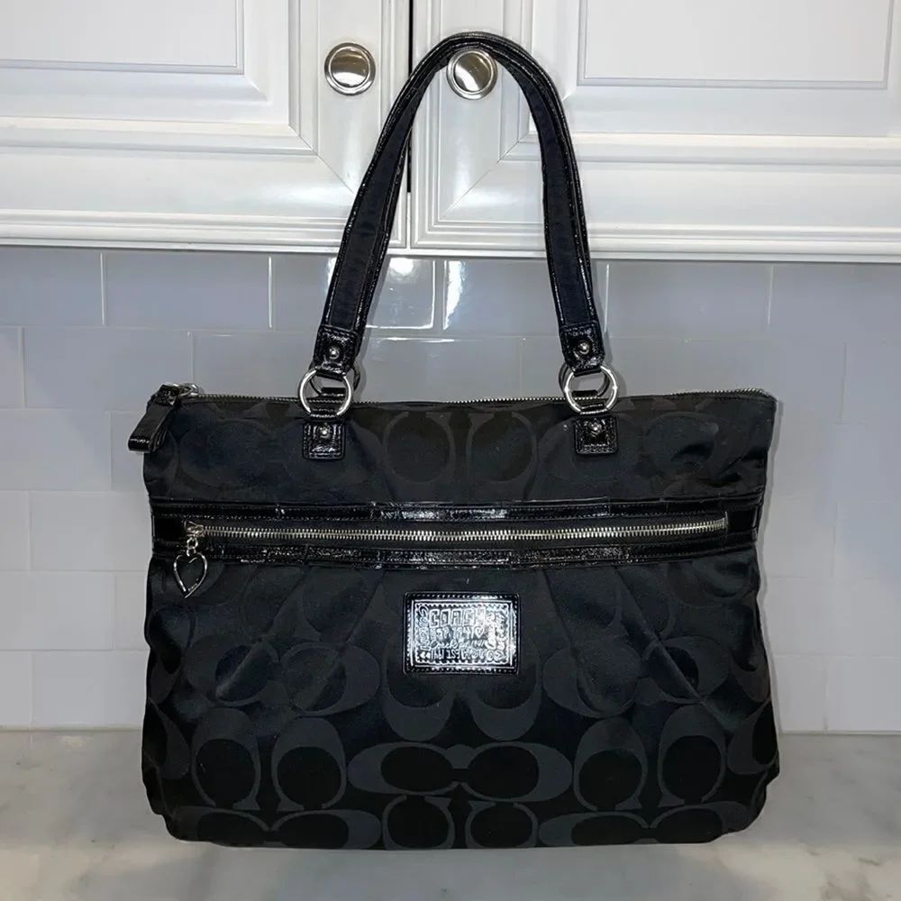 Coach Purse Handbag Daisy Poppy Signature XL Tote Shoulder Bag Pocketbook